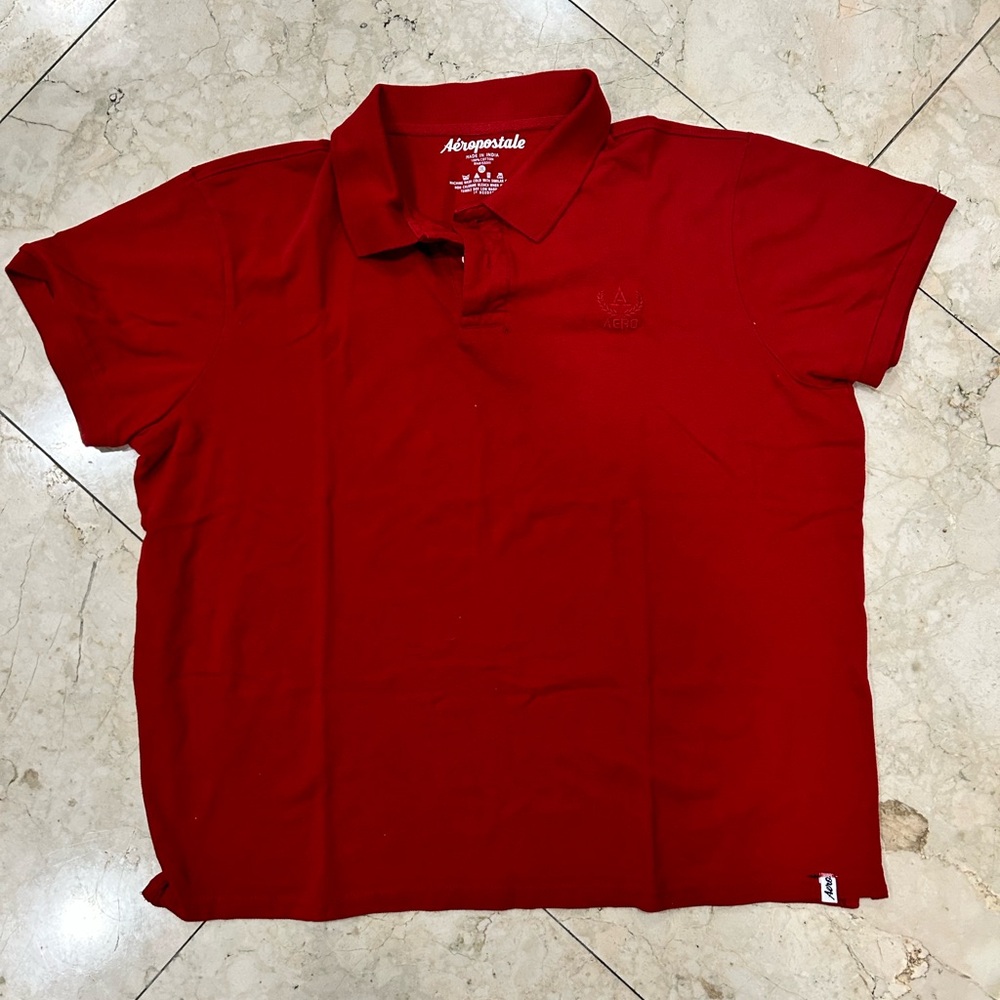 Aeropostale Men's Bold Red Polo Shirt